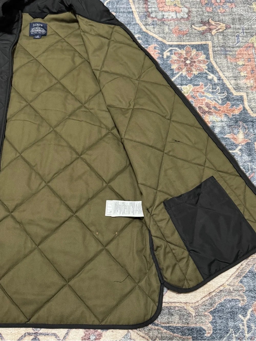 J. Crew Factory Quilted Vest in Black and Olive